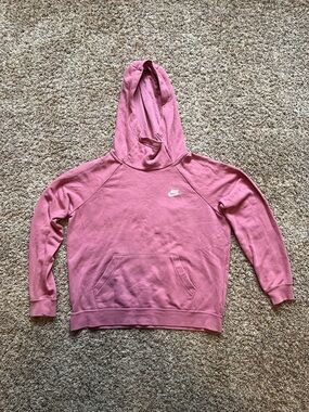 Nike Women's Rose Pink Pullover Hoodie Sweatshirts